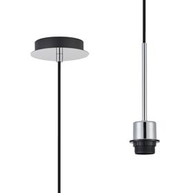 D0904CH  Carrie 12cm Polished Chrome 1 Light E27 Universal Single Pendant (FRAME ONLY), Suitable For A Vast Selection Of Shades